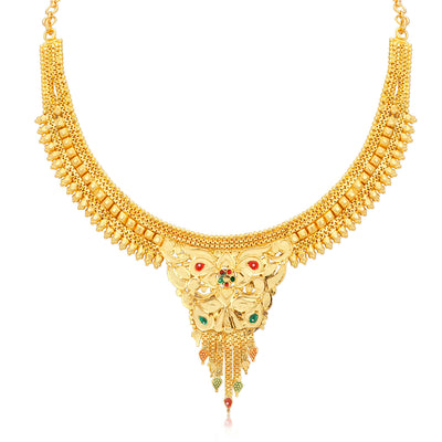 Sukkhi Cluster Alloy Gold plated Necklace Set for Women