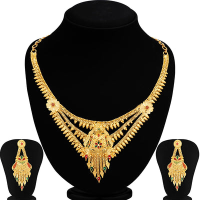 Sukkhi Moddish Alloy Gold plated Necklace Set for Women