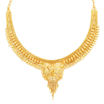 Sukkhi Brilliant Alloy Gold plated Necklace Set for Women