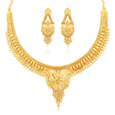 Sukkhi Brilliant Alloy Gold plated Necklace Set for Women