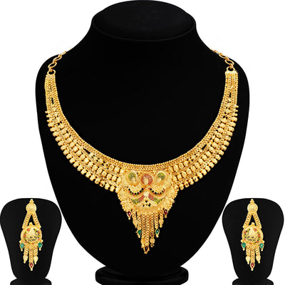 Sukkhi Dazzling Alloy Gold plated Necklace Set for Women