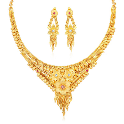 Sukkhi Graceful Alloy Gold plated Necklace Set for Women