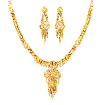 Sukkhi Blossomy Alloy Gold plated Necklace Set for Women