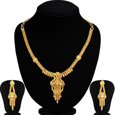 Sukkhi Blossomy Alloy Gold plated Necklace Set for Women