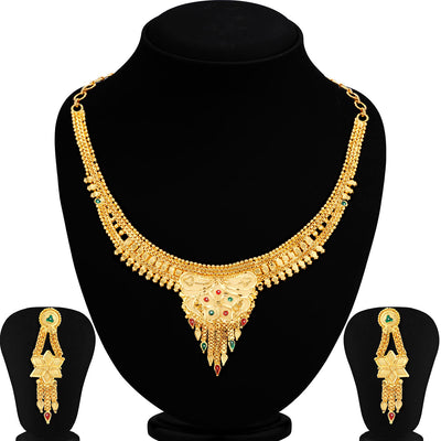 Sukkhi Incredible Alloy Gold plated Necklace Set for Women