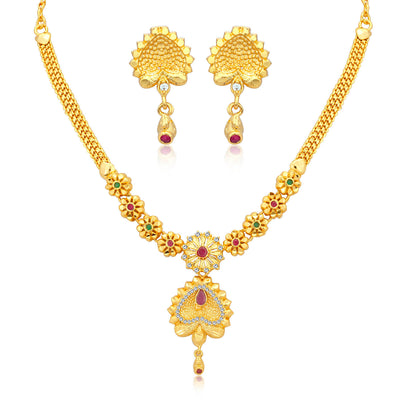 Sukkhi Ritzy Alloy Gold plated Necklace Set for Women