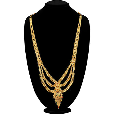 Sukkhi Blossomy Gold plated Rani Haar Necklace Set for Women