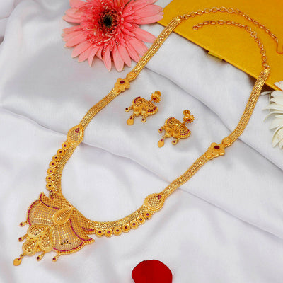 Sukkhi Designer Gold plated Long Hram Necklace Set for Women