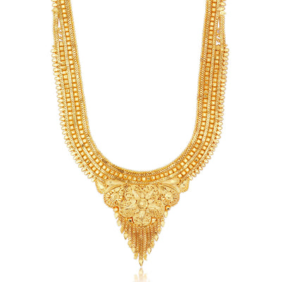 Sukkhi Moddish Gold plated Rani Haar Necklace Set for Women