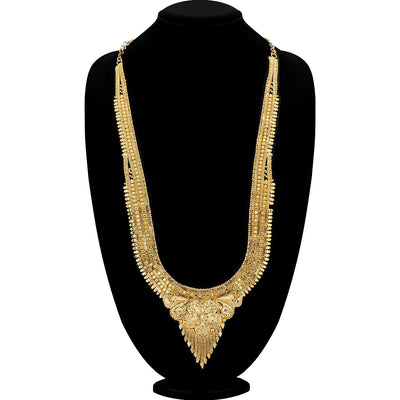 Sukkhi Moddish Gold plated Rani Haar Necklace Set for Women