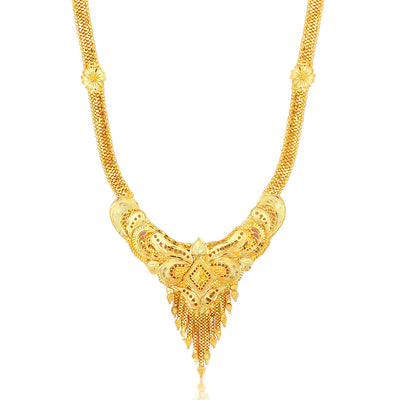 Sukkhi Brilliant Gold plated Long Haram Necklace Set for Women