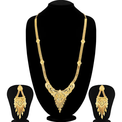 Sukkhi Brilliant Gold plated Long Haram Necklace Set for Women