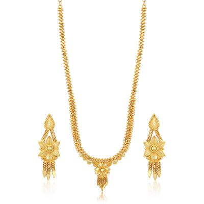 Sukkhi Stylish Gold plated Long Haram Necklace Set for Women