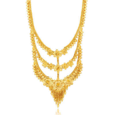 Sukkhi Dazzling Gold plated Rani Haar Necklace Set for Women