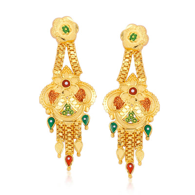 Sukkhi Graceful Gold plated Rani Haar Necklace Set for Women