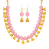 Sukkhi Modern Gold plated Pink Necklace Set for Women