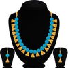 Sukkhi Shimmering Gold plated Sky Blue Necklace Set for Women