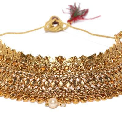 Sukkhi Dazzling Gold Plated Choker Neckalce Set for Women