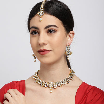 Sukkhi Glorious Gold Plated Kundan Neckalce Set for Women