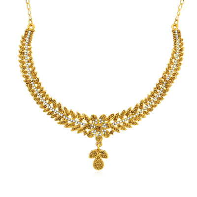 Sukkhi Designer Gold Plated Floral Choker Necklace Set for Women