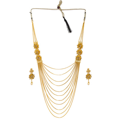 Sukkhi Ritzy Gold Plated Long String Neckalce Set for Women