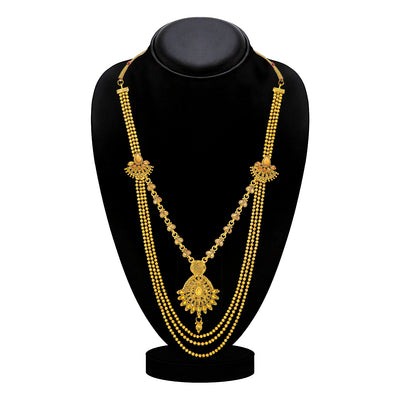 Sukkhi Fabulous Gold Plated 3 String Long Haram Necklace for Women
