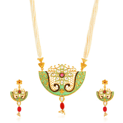 Sukkhi Pleasing Gold Plated Kundan Collar Necklace Set for Women