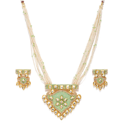 Sukkhi Beguiling Mint Collection Gold Plated Neckalce Set for Women