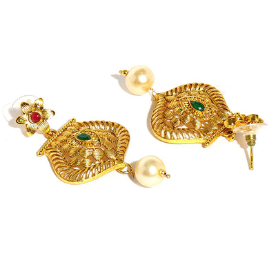 Sukkhi Classic Floral Gold Plated Choker Neckalce Set for Women