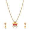 Sukkhi Delicate Kundan Gold Plated Mint Collection Pearl Necklace Set For Women
