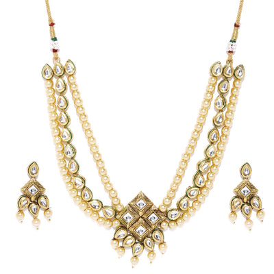 Sukkhi Exquitely Kundan Gold Plated Neckalce Set for Women