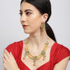 Sukkhi Youthful Gold Plated Pearl String Kundan Neckalce Set for Women