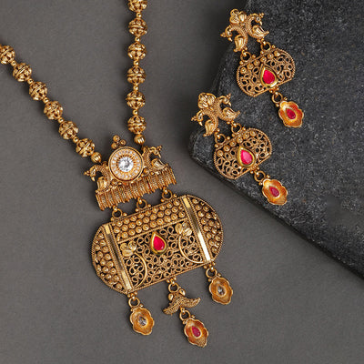 Sukkhi Traditional Gold Plated Peacock Neckalce Set for Women