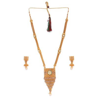 Sukkhi Long Gold Plated Neckalce Set