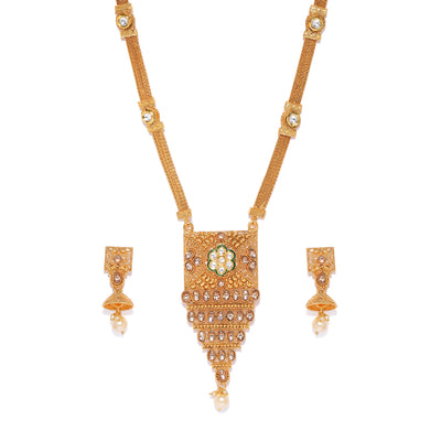 Sukkhi Long Gold Plated Neckalce Set