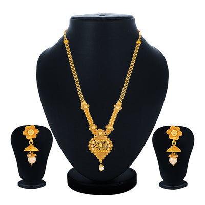 Sukkhi Sensational Gold Plated Jalebi with 3 String Long Haram Necklace Set for Women