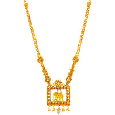 Sukkhi Marquise Gold Plated Elephant Long Haram Necklace for Women