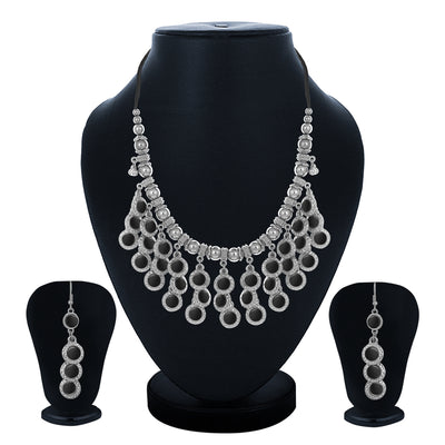 Sukkhi Sleek Oxidised Collar Necklace Set for Women