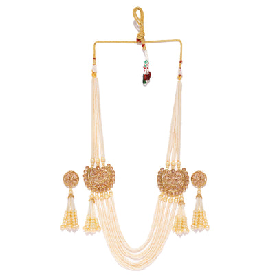 Sukkhi Modern Gold Plated Pearl String Neckalce Set for Women