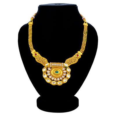 Sukkhi Lovely Gold Plated Kundan Collar Necklace Set For Women