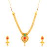 Sukkhi Stylish Gold Plated Heart Shaped 3 String Collar Necklace Set for Women