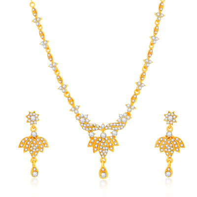 Sukkhi Sensational Gold Plated Lotus Collar Necklace Set for Women