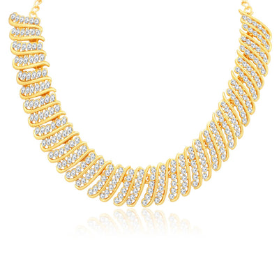 Sukkhi Ritzy Gold Plated Choker Necklace Set for Women