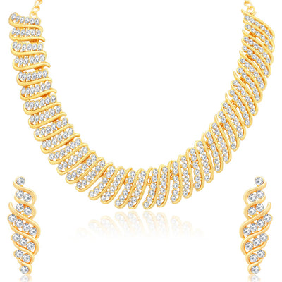 Sukkhi Ritzy Gold Plated Choker Necklace Set for Women