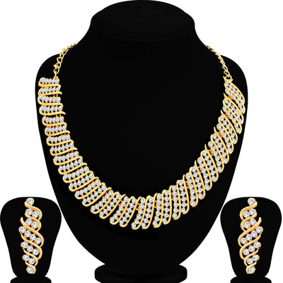 Sukkhi Ritzy Gold Plated Choker Necklace Set for Women