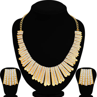 Sukkhi Modern Gold Plated Choker Necklace Set for Women