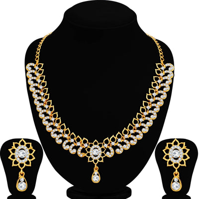 Sukkhi Blossomy Gold Plated Necklace Set for Women