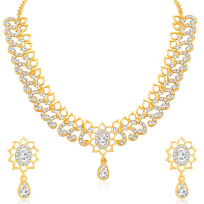 Sukkhi Blossomy Gold Plated Necklace Set for Women