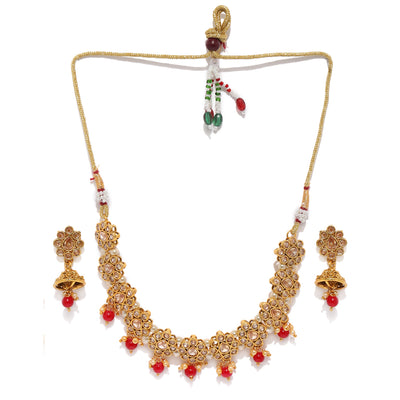 Sukkhi Excellent Gold Plated Collar Neckalce Set for Women