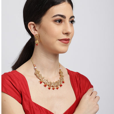 Sukkhi Excellent Gold Plated Collar Neckalce Set for Women